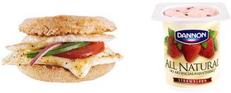 Egg & Cheese Muffin Melt and Dannon Light & Fit Yogurt (Subway)