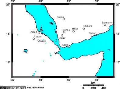 A reference map of the empire of Kaleb of Axum