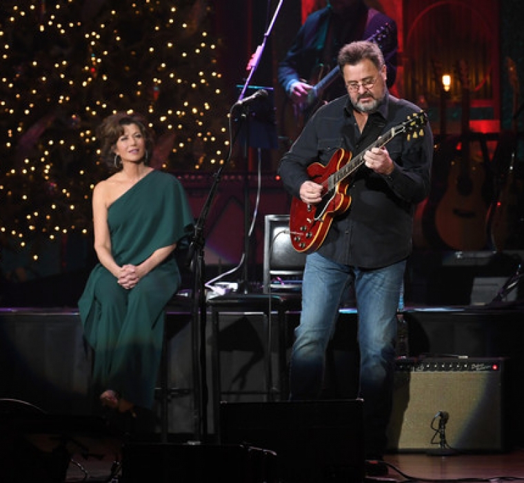 Amy Grant And Vince Gill - Christmas At The Ryman - Amy Grant and Vince Gill perform during Christmas at The Ryman at the Ryman Auditorium on November 28, 2018 in Nashville, Tennessee