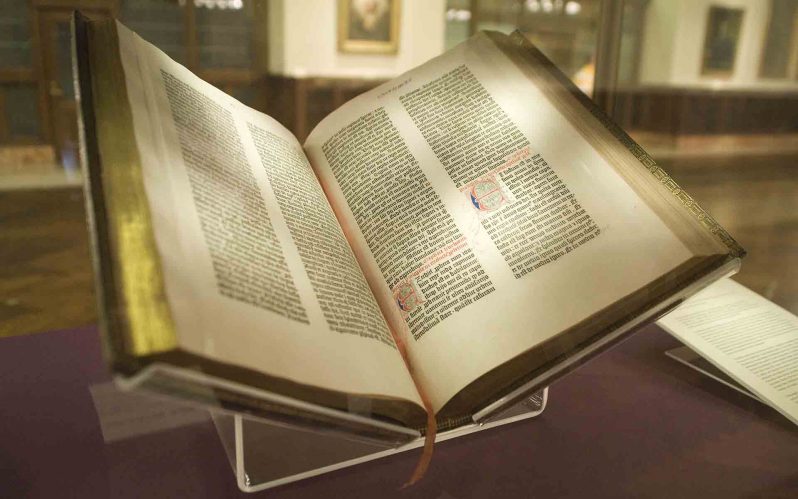The Gutenberg Bible, the first printed Bible