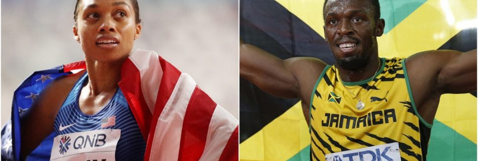 Allyson Felix and Usain Bolt. (Getty image)