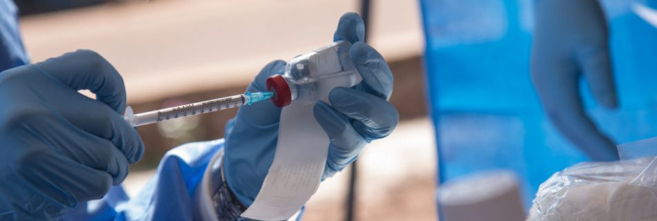 Nurses working with the WHO prepare to administer vaccines in Mbandaka, DRC, during the launch of an Ebola vaccination campaign in May 2018 (Junior D. Kannah:AFP:Getty Images)