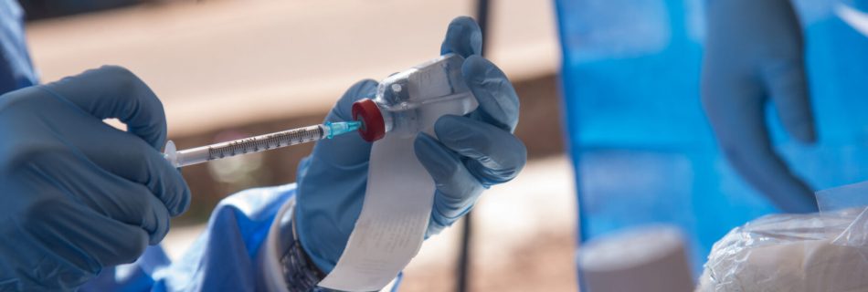 Nurses working with the WHO prepare to administer vaccines in Mbandaka, DRC, during the launch of an Ebola vaccination campaign in May 2018 (Junior D. Kannah:AFP:Getty Images)