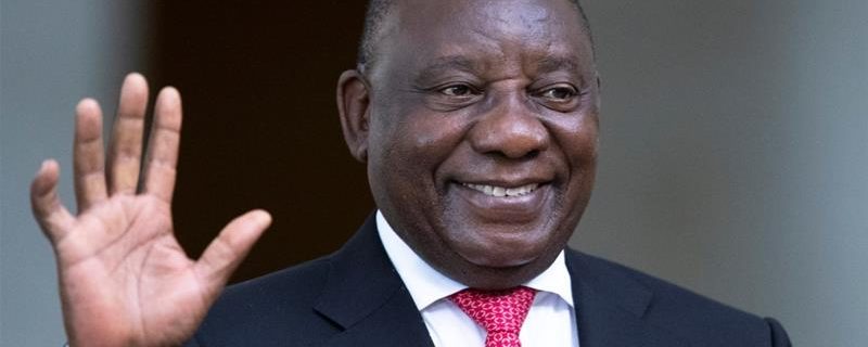 South Africa's President, Cyril Ramaphosa, greets the media prior to the BRICS summit in Brasilia, Brazil on November 14, 2019 (Image by Pavel Golovkin/Reuters)