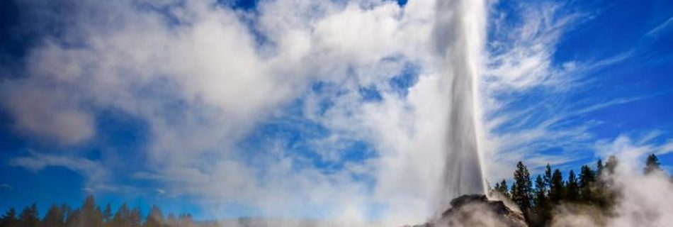 Erupting Geyser in the Yellowstone National Park. (Photo By Istock:Riishede)