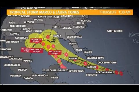 Tropical Storms Marco and Laura Both Headed to the Gulf of Mexico