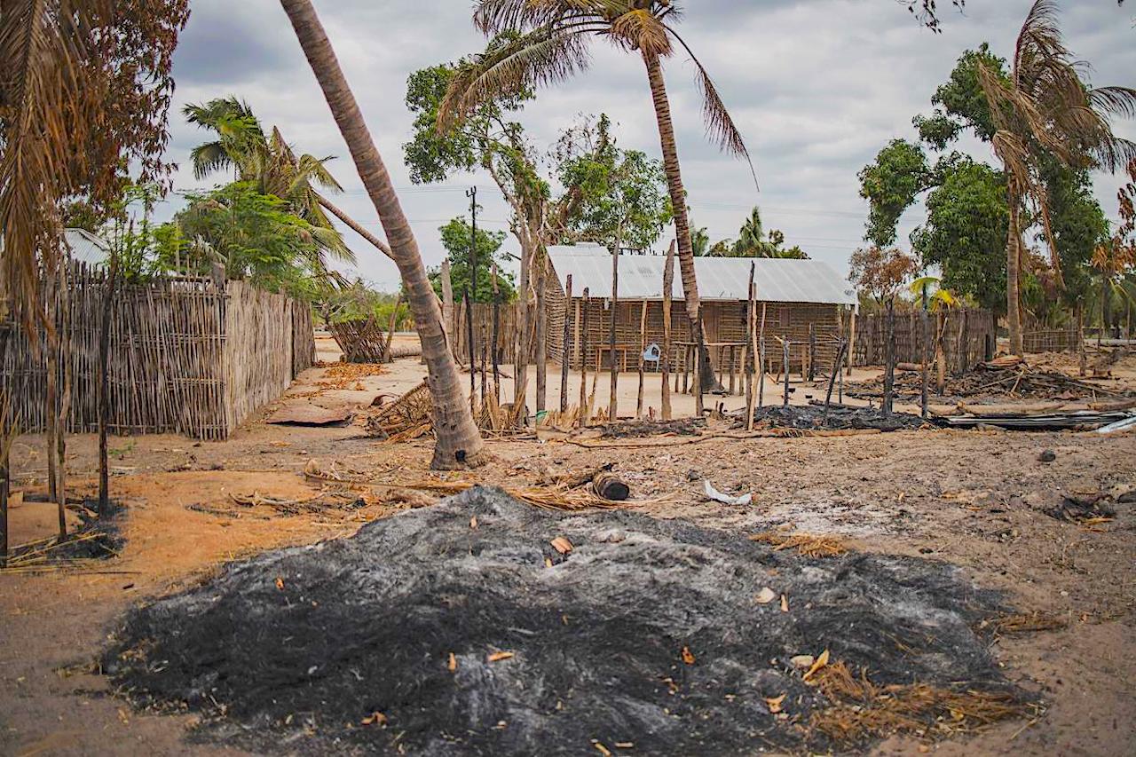 A mound of ashes is seen in the attacked village of Aldeia da Paz outside Macomia, on August 24, 2019. (Images by Marco Longari/AFP Via Getty Images)