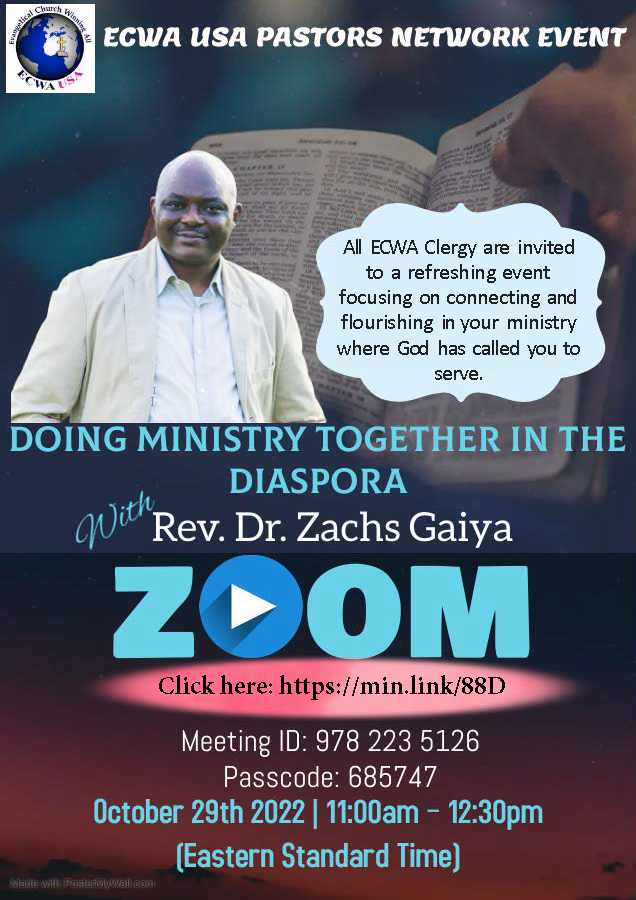 Pastor's Forum - Doing Ministry Together in the Diaspora with Rev. Dr. Zachs Gaiya